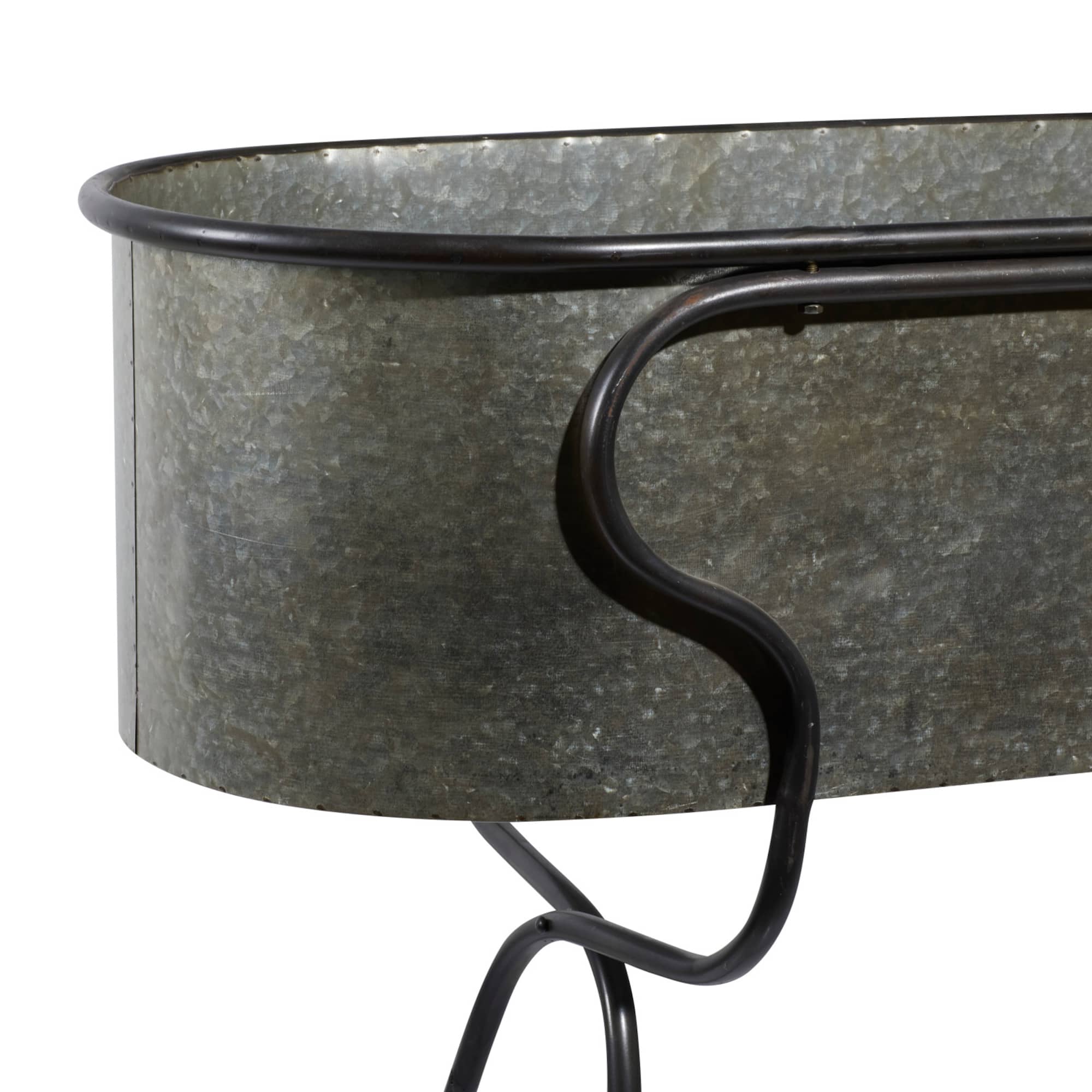 38" Gray Metal Farmhouse Planter
